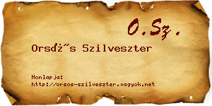 Orsós Szilveszter névjegykártya