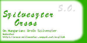 szilveszter orsos business card