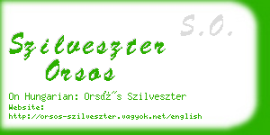 szilveszter orsos business card